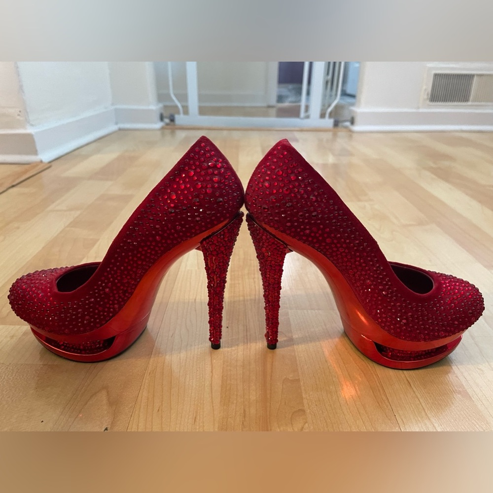 Pleaser rhinestone platform stilettos